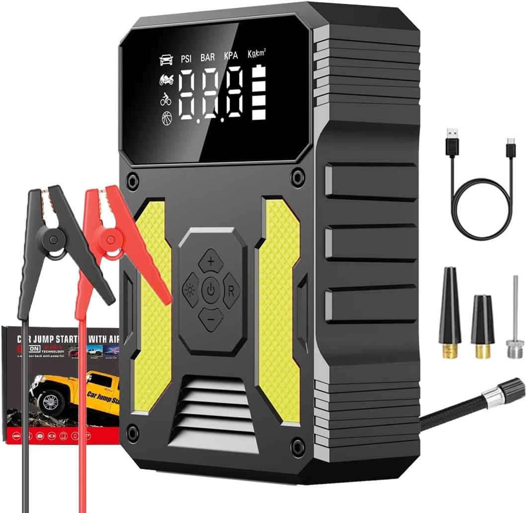 Compact Power Pack: Jump Start & Inflate Anywhere!