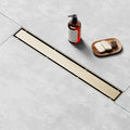 Linear Shower Drain 60 in Gold - Invisible Tile Insert Design