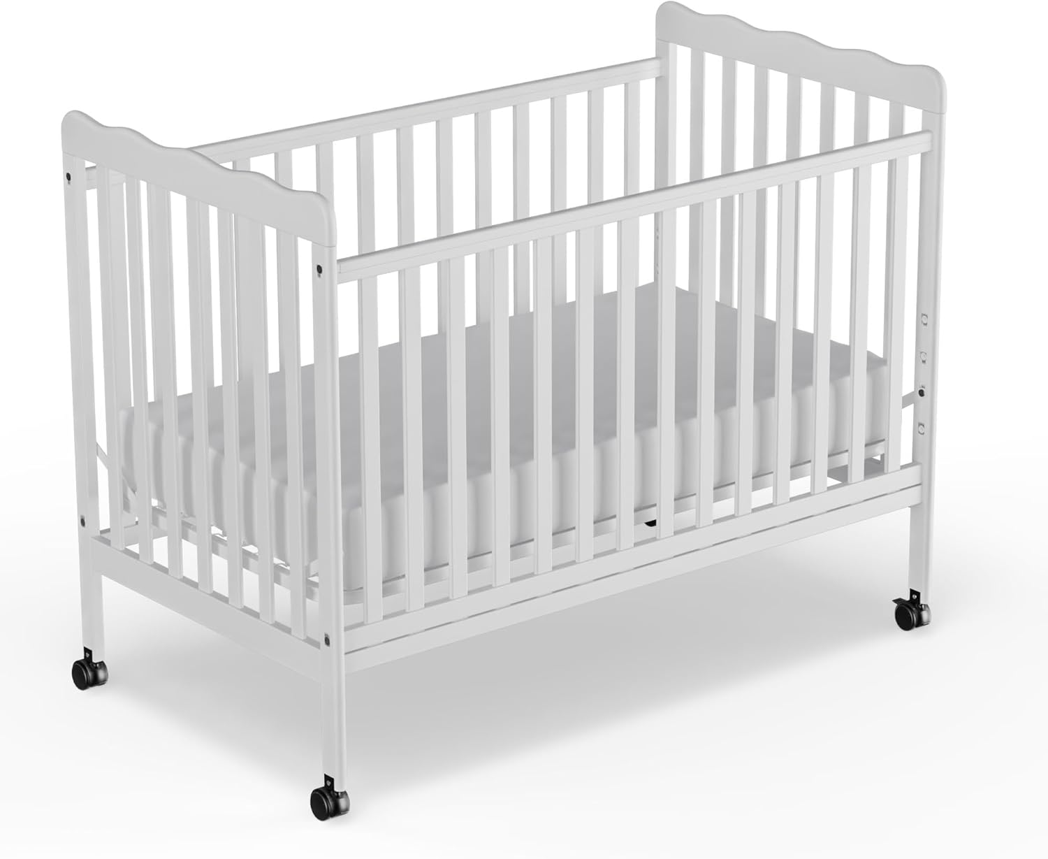 3-in-1 Convertible Baby Crib with Locking Wheels for Nursery