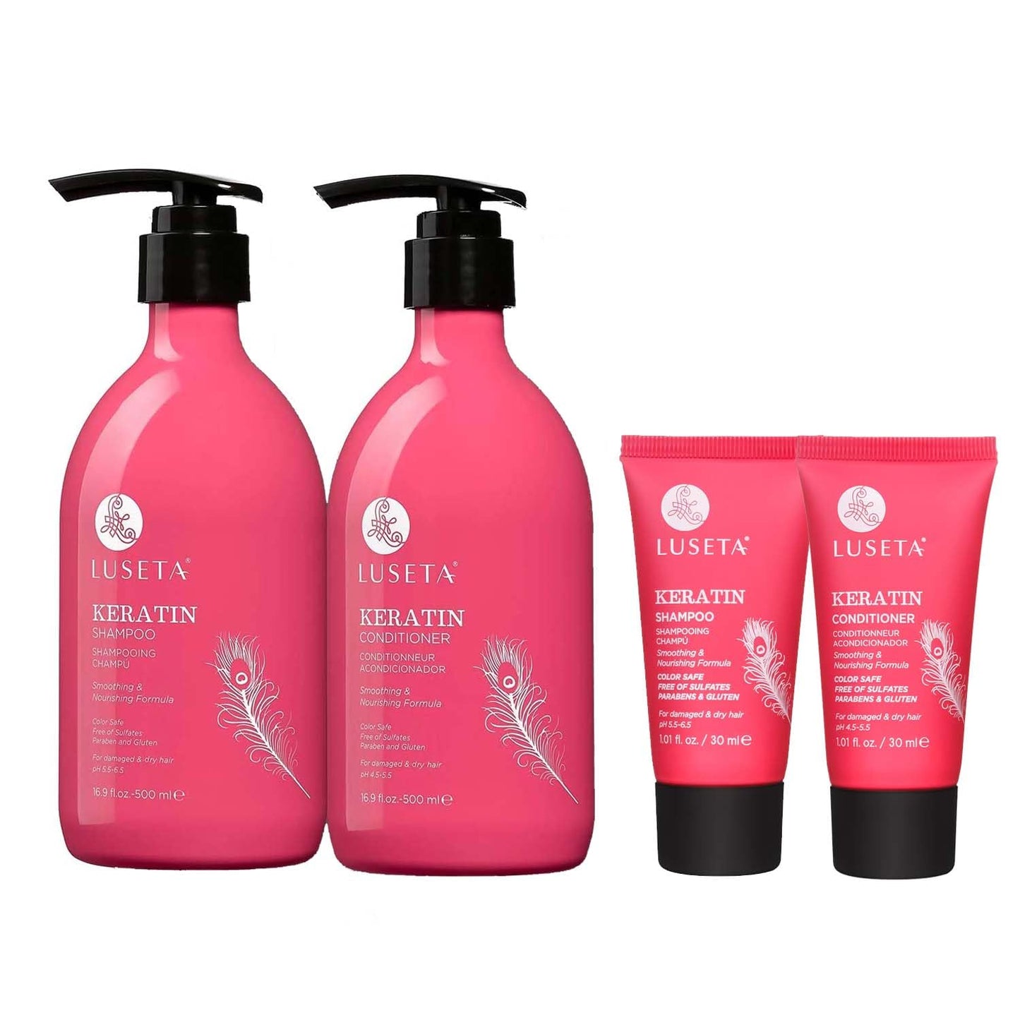 Luseta Keratin Shampoo Set for Color Treated Hair Care
