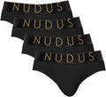 NUDUS Men's Cotton Underwear Pack of 4 Briefs - Comfortable Low-Rise
