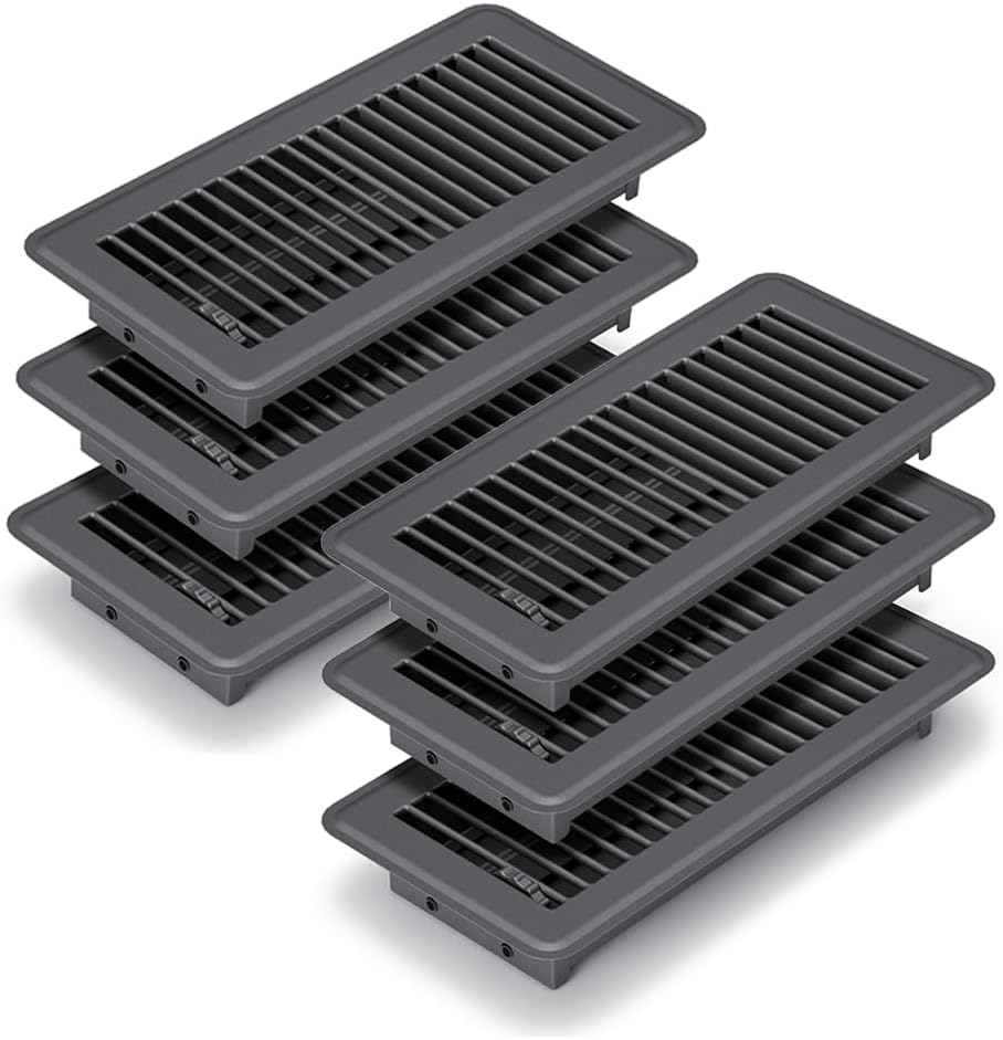 Floor Register Dark Gray and Brown Premium Steel Vent Cover