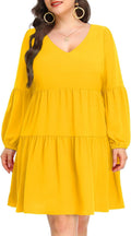 Plus Size Casual Tunic Dress with Long Sleeves for Fall Fashion