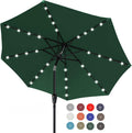 Durable Solar LED Patio Umbrella 9FT Forest Green - 32 LEDs