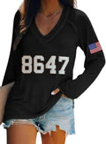 Anti-Trump Long Sleeve V-Neck Tee - Patriotic Statement