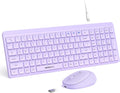 Purple Wireless Keyboard and Mouse Combo for Desktop and Mac - Slim