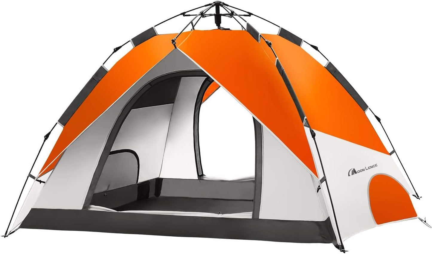 MOON LENCE Pop Up Tent for 4 Person Family Camping Adventures