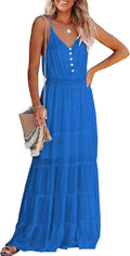 Sundress for Women Spaghetti Strap Maxi Dress - Flowy Summer Fit S=US