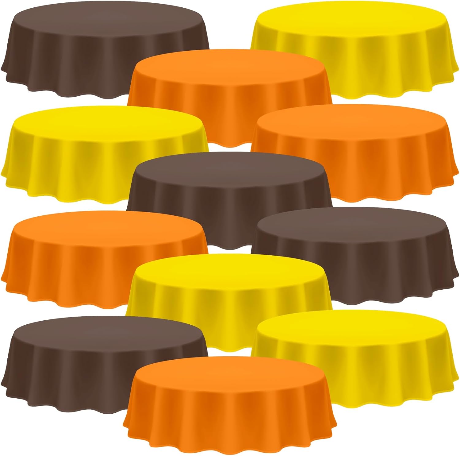 Patelai 36 Pcs Fall Plastic Round Tablecloths for Thanksgiving
