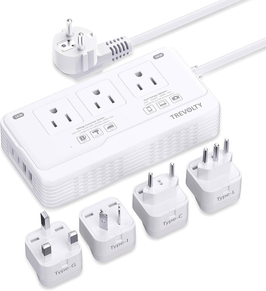 2000W Voltage Converter for European Travel with USB Ports