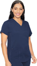 Med Couture V-Neck Scrub Top for Women with 4 Pockets (Style HK6V)