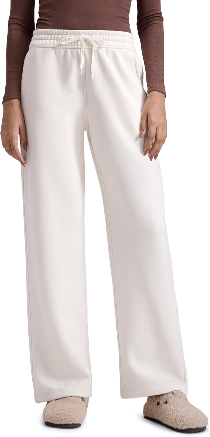 CRZ YOGA Cotton Fleece Lined Sweatpants for Women - Warm & Cozy
