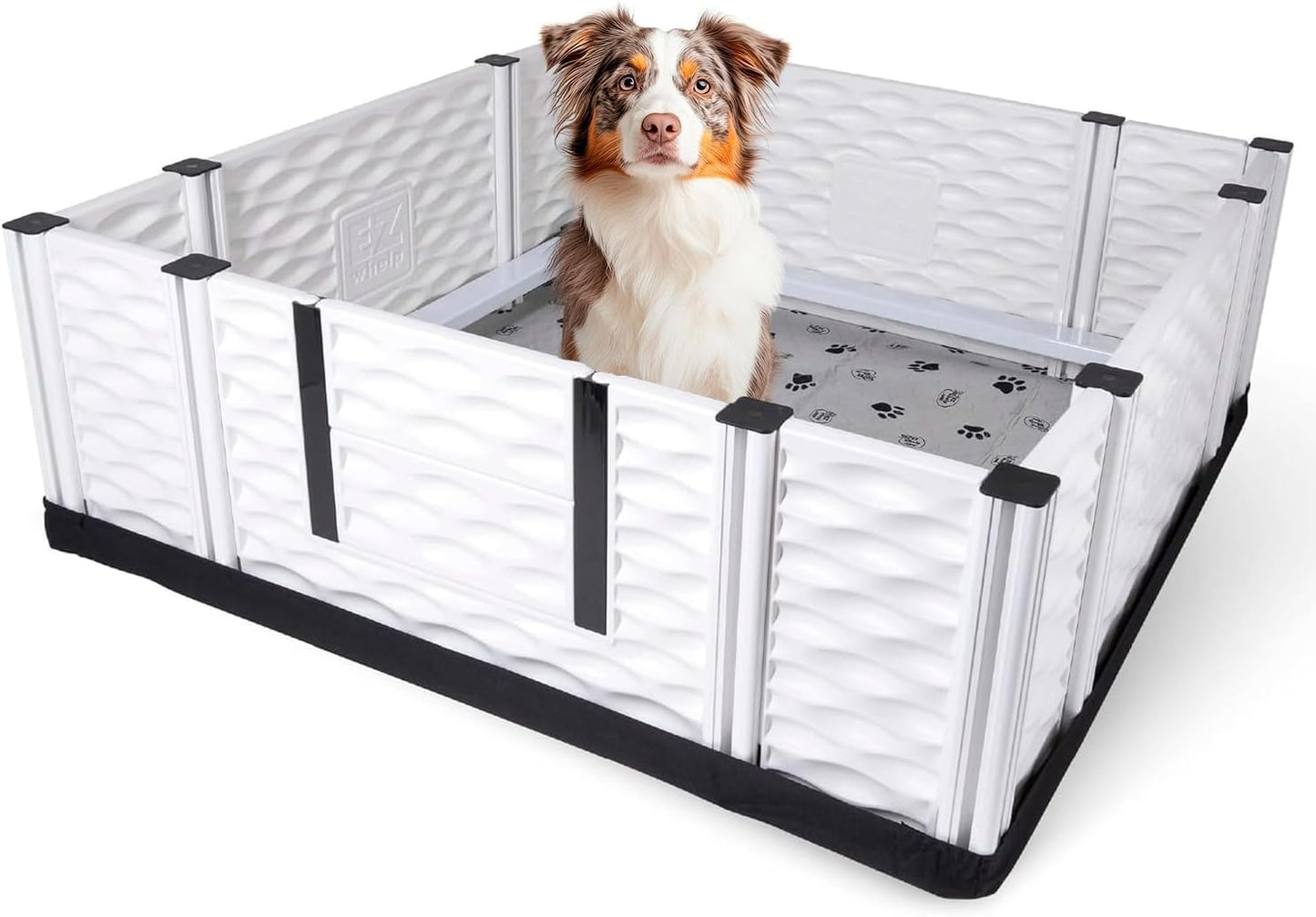 EZclassic Large Dog Whelping Box with Rails for Safe Puppies