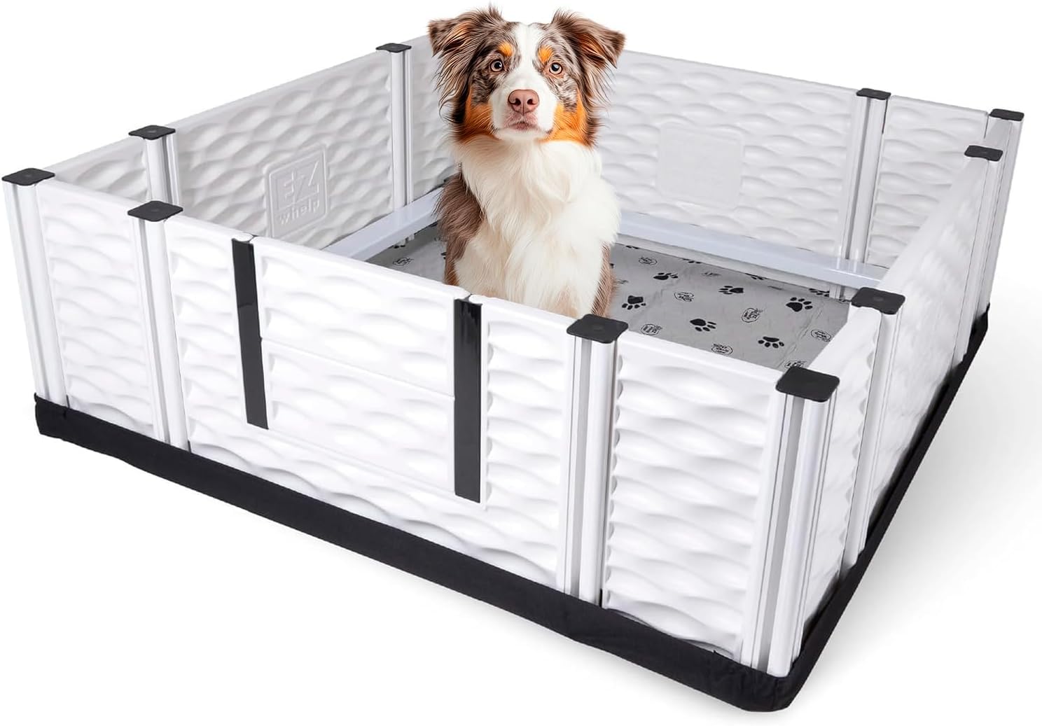 EZclassic Large Dog Whelping Box with Rails for Safe Puppies