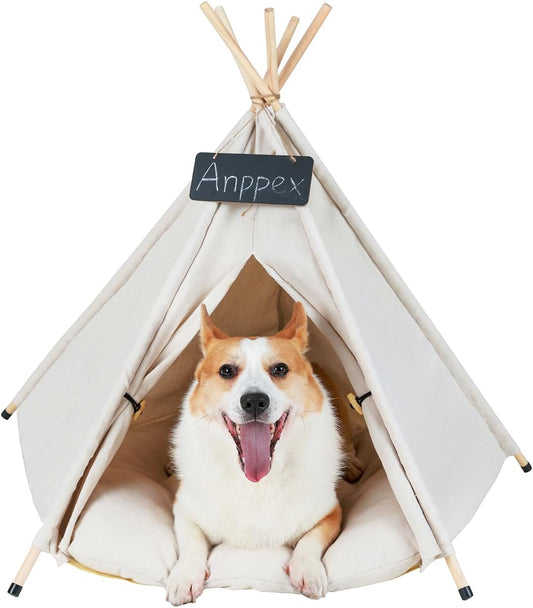 Cozy Dog Teepee Bed by ANPPEX | Washable & Plush | L Size