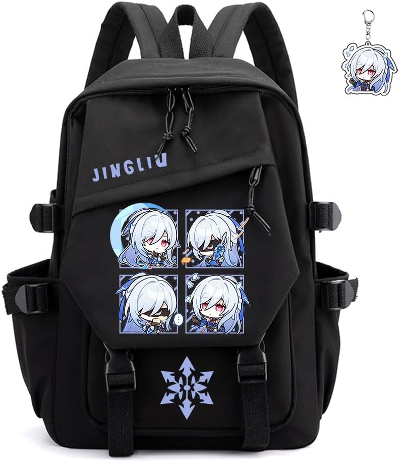 Honkai Star Rail Backpack for Kawaii Anime Lovers - Firefly Black