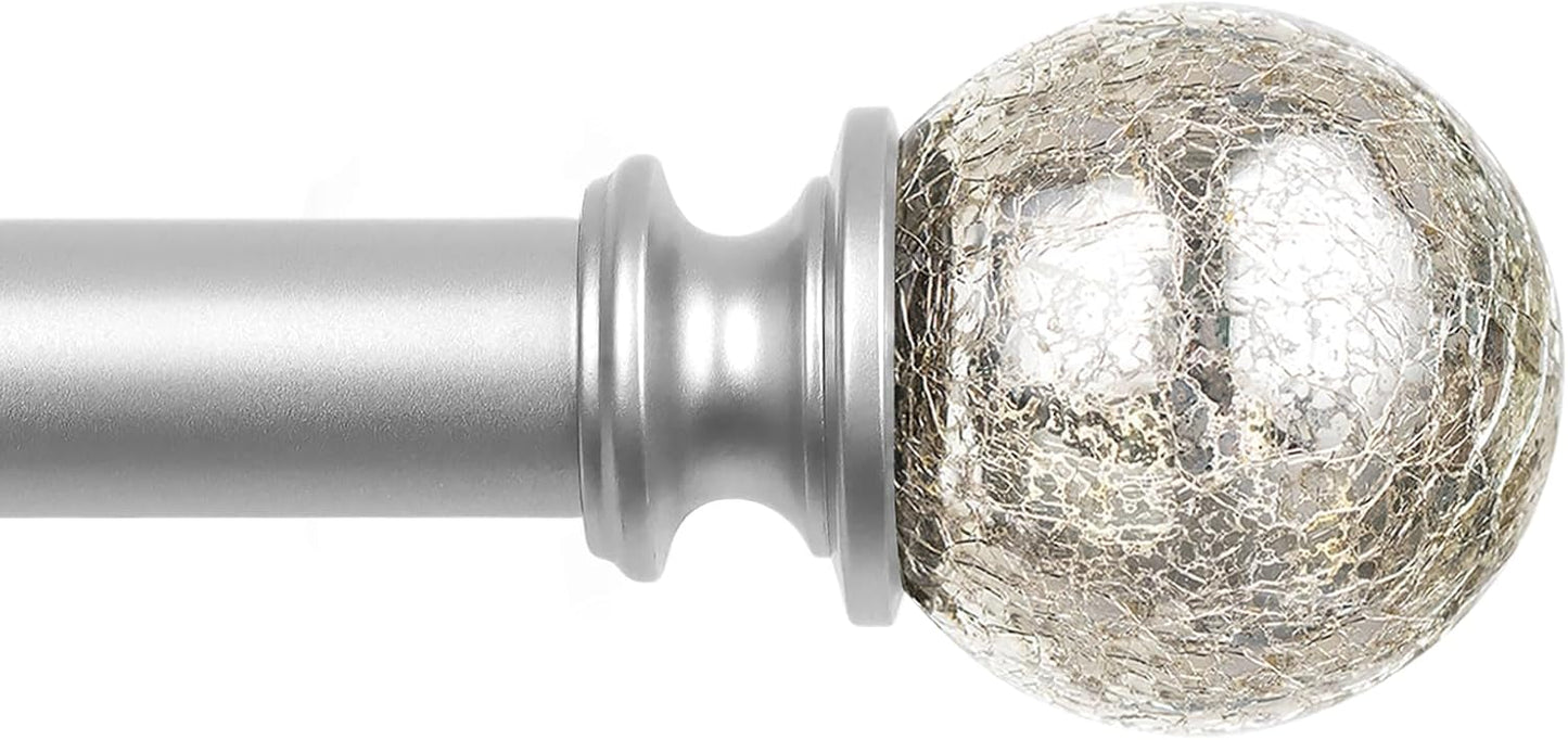 KAMANINA Silver Curtain Rods 32 to 144 Inches for Stylish Windows