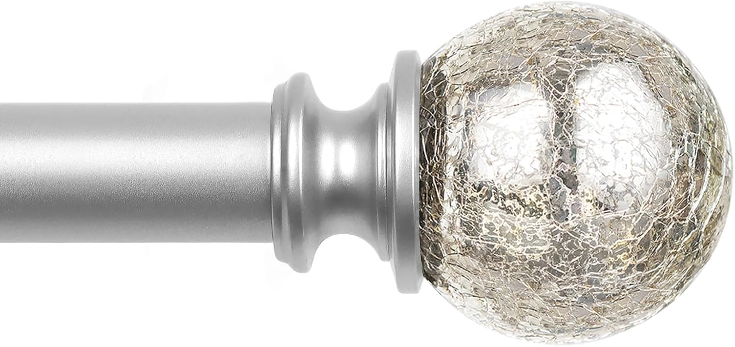 KAMANINA Silver Curtain Rods 32 to 144 Inches for Stylish Windows