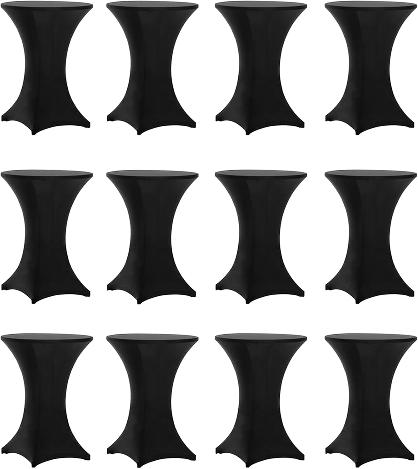 Tina's 12-Pack Spandex Table Cover: Fitted, Stretchy, Black