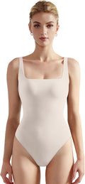 Women Sexy Square Neck Thong Bodysuit Backless Sleeveless Tank Top 24%