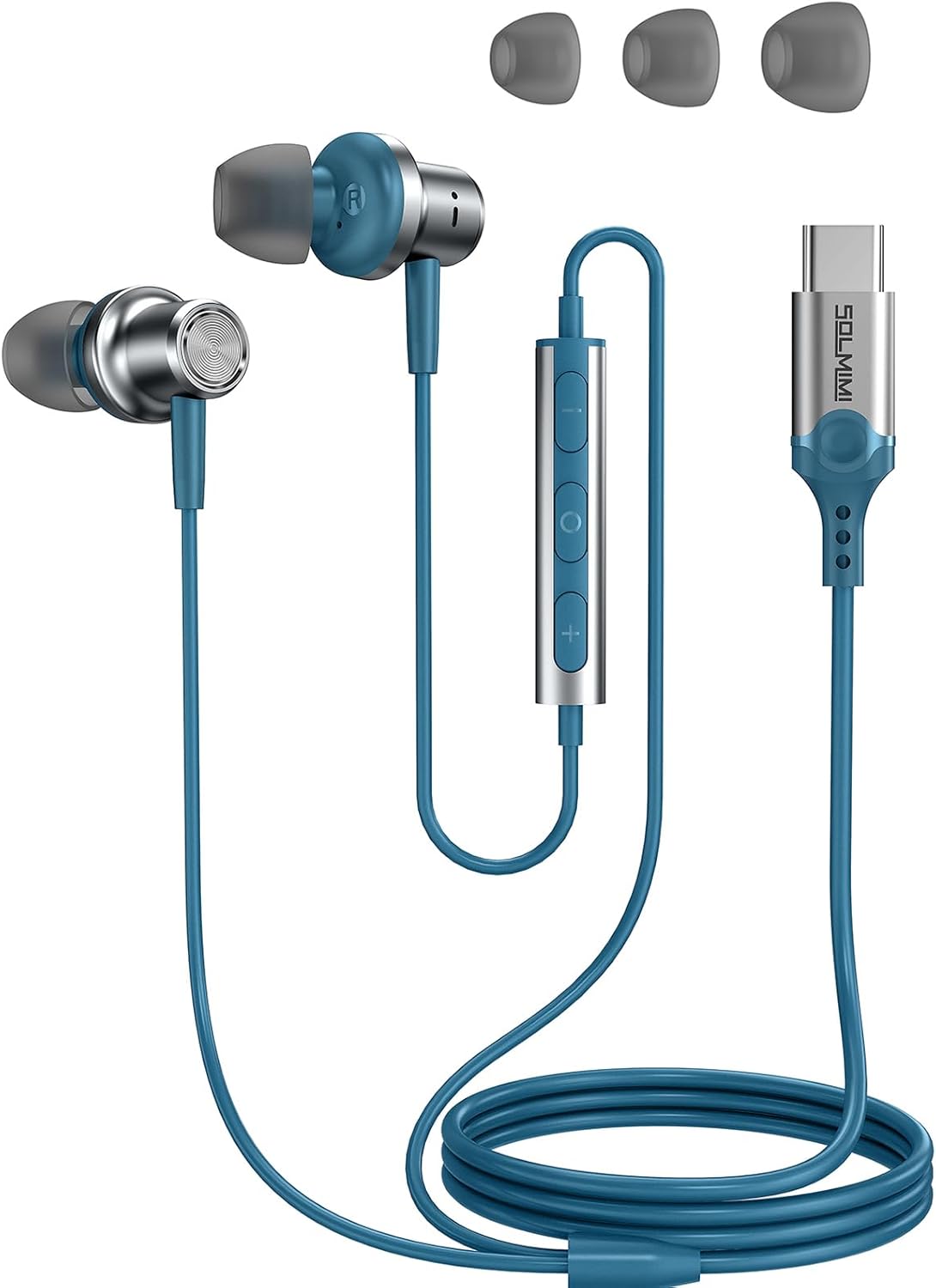 USB C Noise-Cancelling Earbuds for Samsung & iPhone - SOLMIMI