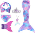Rainbow Swimmable Mermaid Tail Bikini Set for Girls - Playful Swimwear