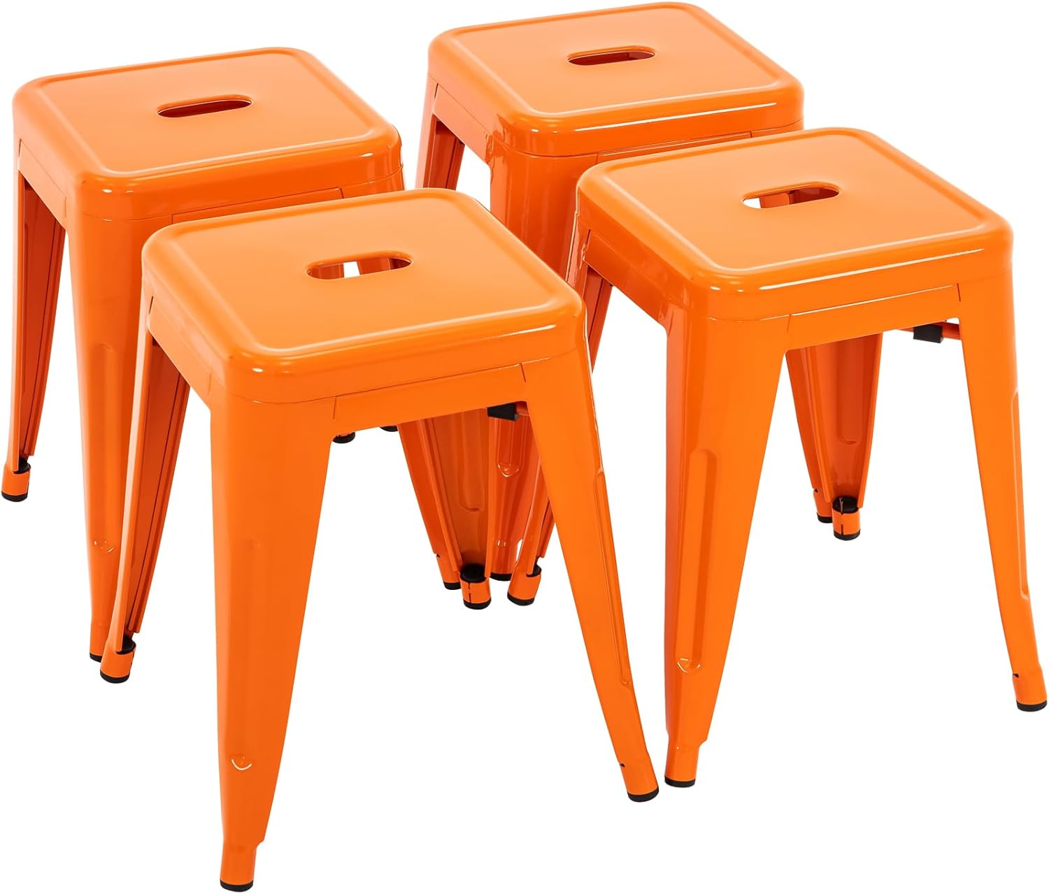 Brage Living 18 Inch Industrial Metal Stools Set of 4 for Dining