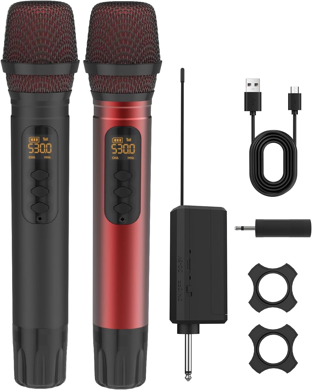 ROUWU Wireless Microphones for Karaoke and Events 240ft