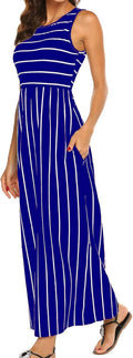 Hount Women's Sleeveless Striped Flowy Maxi Dress - Comfortable