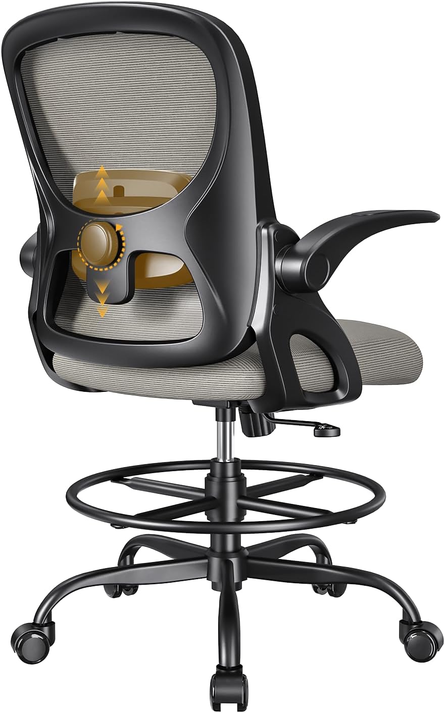 Drafting Chair with Ergonomic Lumbar Support for Comfort