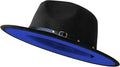Wide Brim Fedora Hats Two Tone Unisex Felt Panama Hat - Stylish Finish