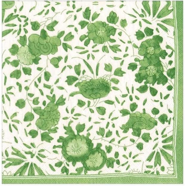 Elegant Green Delft Paper Napkins - Set of 20 by Caspari