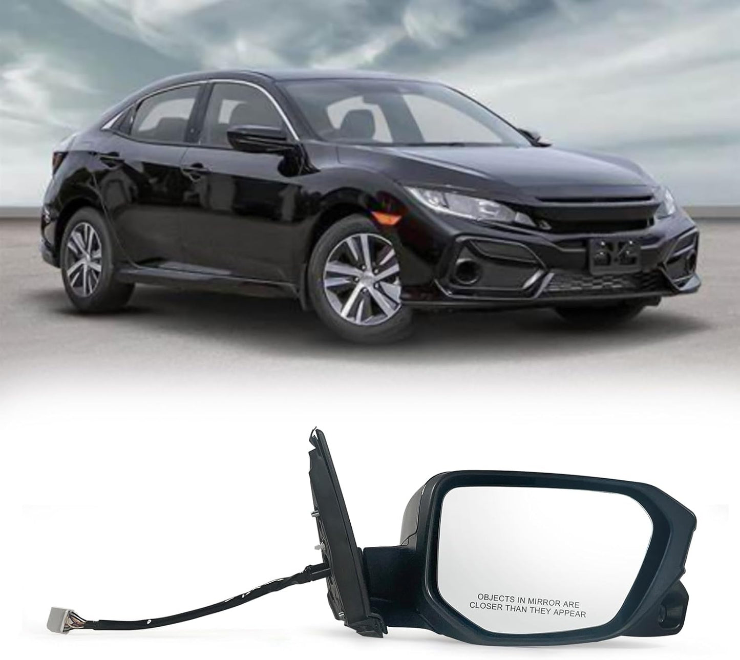 Right Passenger Side Door Mirror for 2016-2021 Honda Civic Models