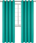 Room Darkening Curtains 108 in Long Teal - Thermal Insulated Panels