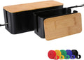 Cable Management Boxes Organizer Set of Two - Large & Small Cable