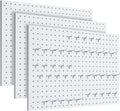 Peg Board 3 Pack Metal Pegboard Panels White - Heavy Duty Wall