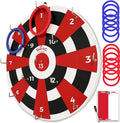 Hook Darts Ring Toss Game Wood Board - Wall-Mounted Fun for All