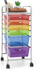 Giantex 6 Storage Drawer Cart Rolling Organizer Cart - Colorful Mobile