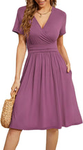 WEACZZY Women's Summer V-Neck Floral Dress with Pockets (Style 55FG)