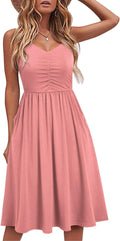Casual Dresses for Women Sleeveless Cotton Beach Sundress with Pockets
