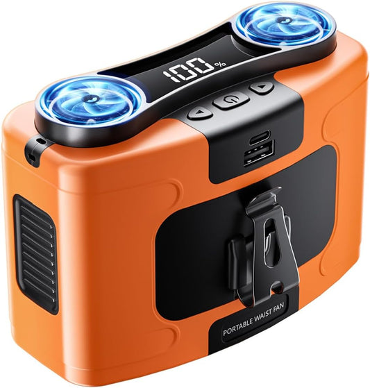 10000mAh Personal Waist Fan for Outdoor Travel and Camping