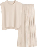 Women 2 Piece Lounge Set Knit Sweater Vest Pant Set - Versatile