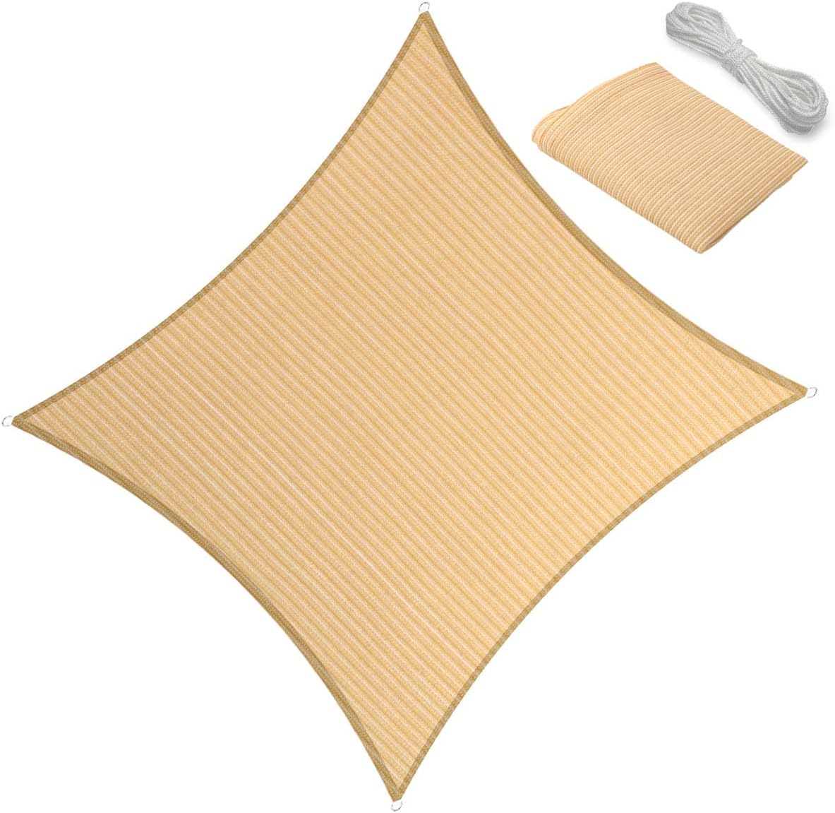19ft x 19ft Sun Shade Sail Canopy for Outdoor Spaces - Beige