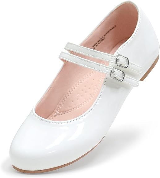 LseLom Girls Dress Shoes - Mary Jane Low Heel Party Flats