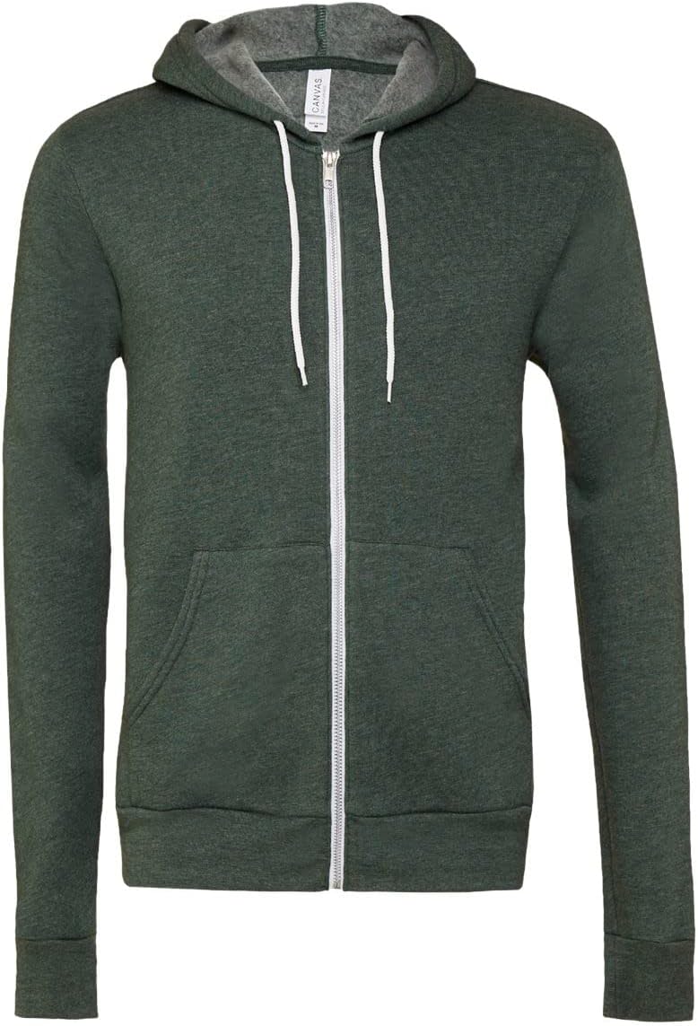 Unisex Poly-Cotton Fleece Full-Zip Hoodie for Comfort and Style