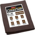 8 ft x 10 ft Dark Brown Canvas Tarp - Heavy Duty Water Resistant