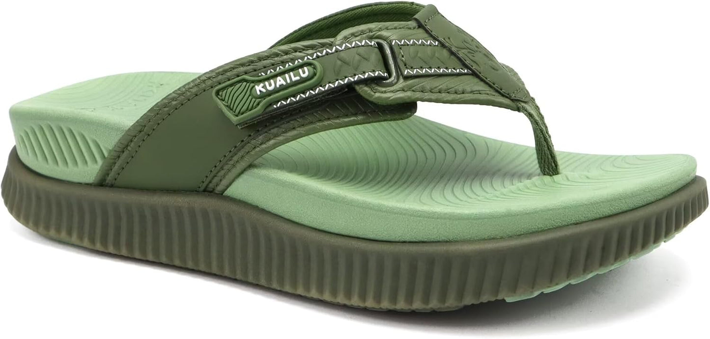 KuaiLu Womens Orthotic Cushion Flip Flops for Summer Comfort