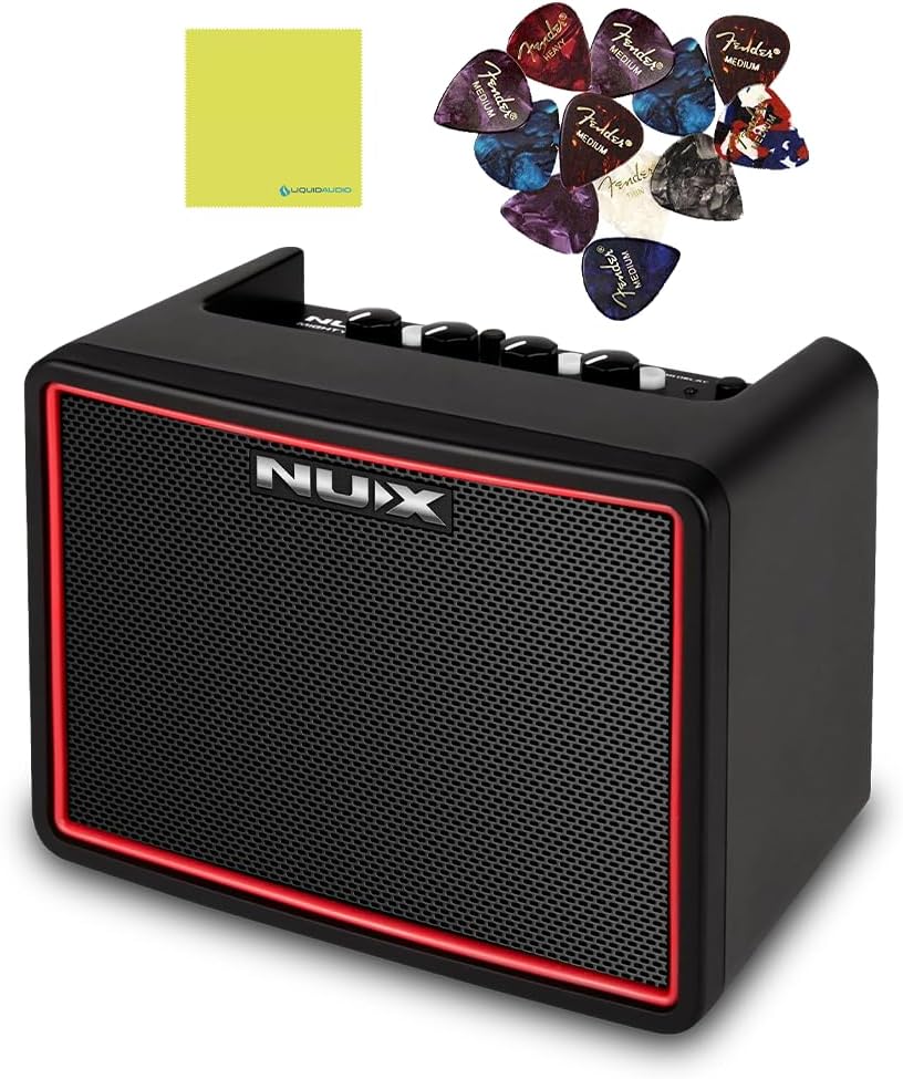 Mighty Lite BT MKII Mini Amp Bundle -Liquid Audio Polishing Cloth & Fender Picks
