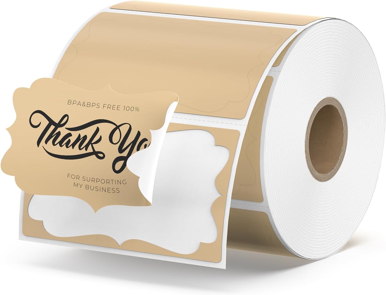 Customize with MUNBYN Brown Thermal Stickers