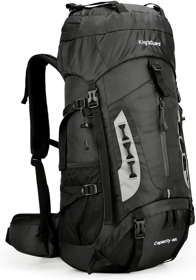 King'sGuard 60L Waterproof Hiking Backpack - Black